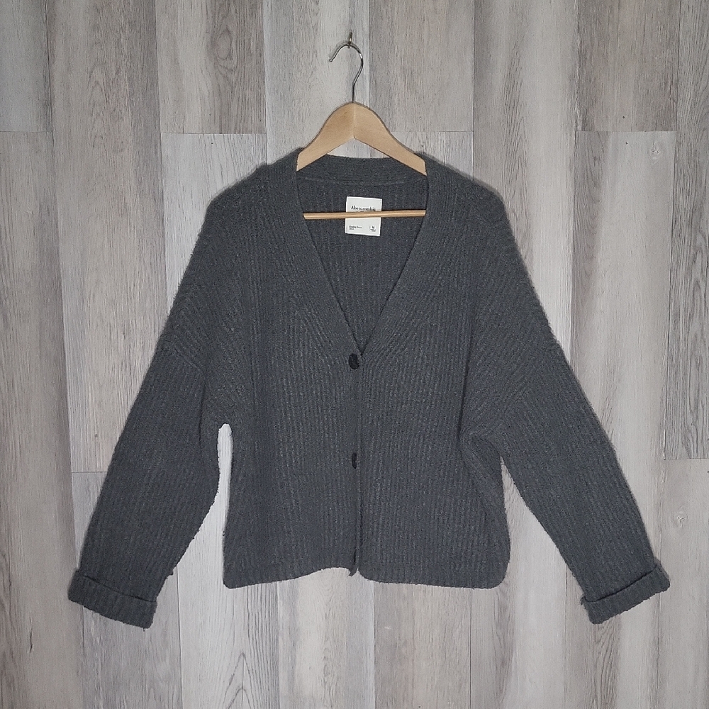 Abercrombie & Fitch‎ Womens M Wool Blend Sweater Cardigan Oversized Preppy